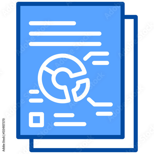 Data Analytics icon in Blue Color Style. Simple Vector Design. Simple Vector Flat Icon