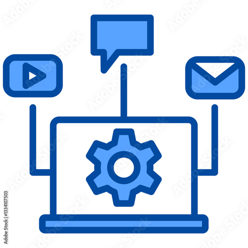 Marketing icon in Blue Color Style. Simple Vector Design. Simple Vector Flat Icon