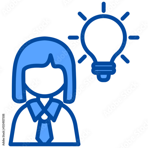 Creativity icon in Blue Color Style. Simple Vector Design. Simple Vector Flat Icon