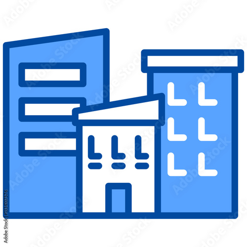 Company icon in Blue Color Style. Simple Vector Design. Simple Vector Flat Icon