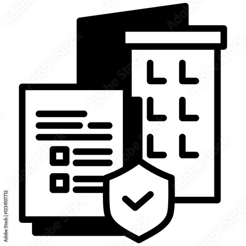 Insurance Policy icon in Mix Filled Style. Simple Vector Design. Simple Vector Outline Filled Icon