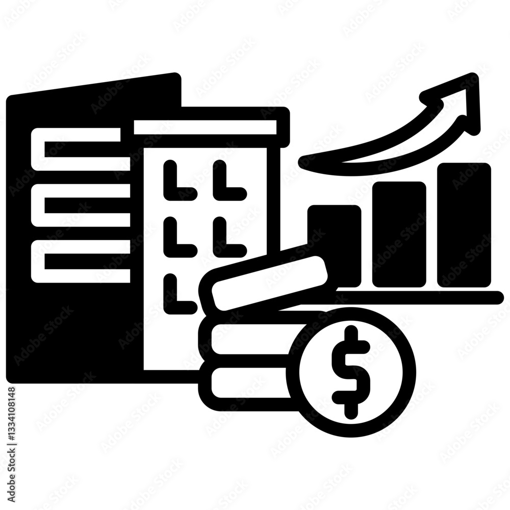 Rising icon in Mix Filled Style. Simple Vector Design. Simple Vector Outline Filled Icon Rising icon in Mix Filled Style. Simple Vector Design. Simple Vector Outline Filled Icon