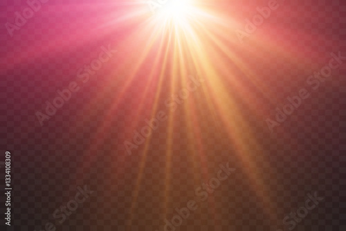 Magic flash of star and lens light rays, spark explosion, line effect.