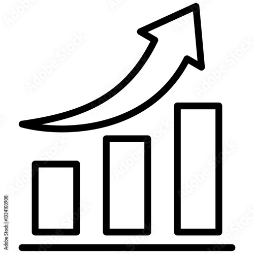 Growth icon in Outline Style. Simple Vector Design. Simple Vector Outline Icon