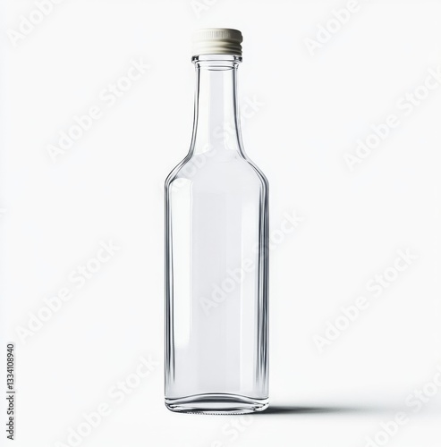 Wallpaper Mural Empty glass bottle mockup, studio shot, clear glass, front view Torontodigital.ca