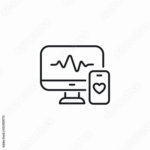 cardiology monitor applications icon sign vector