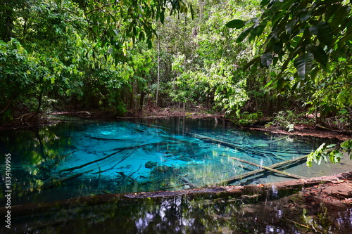 The Blue Pool, Natural Wonder Near the Emerald Pool in Krabi, Thailand