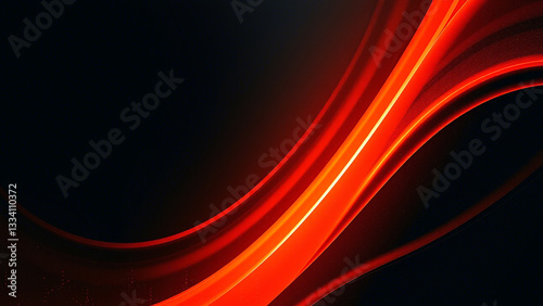 Glowing red and orange light streaks on a dark background with a futuristic, dynamic look