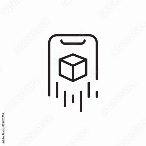 mobile dimensional technology icon sign vector