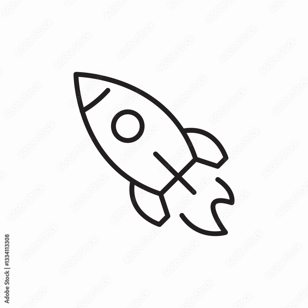 rocket fly icon sign vector rocket fly icon sign vector