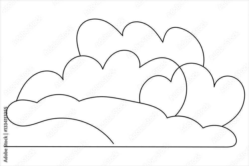Fototapeta premium Continuous single line art drawing of speech bubble square shaped chat cloud and thought dialogue 