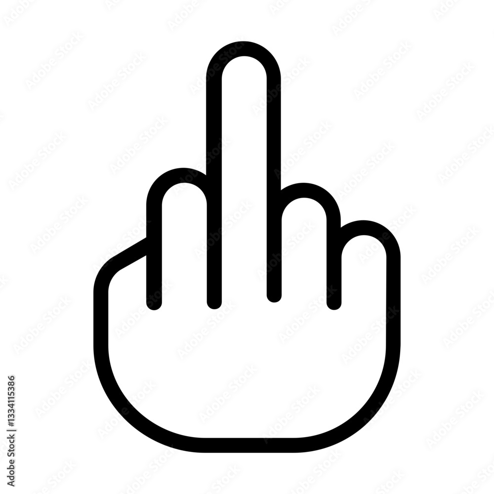 Middle finger svg cut file. Isolated vector illustration. Middle finger svg cut file. Isolated vector illustration.