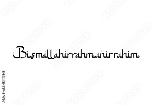 Bismillahirrahmanirrahim, basmalah svg cut file. Isolated vector illustration.