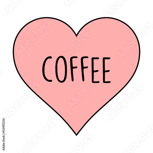 Coffee in heart svg cut file. Isolated vector illustration.