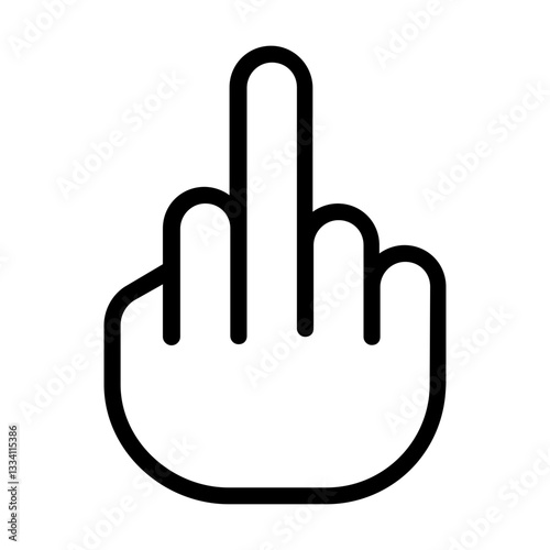 Middle finger svg cut file. Isolated vector illustration.