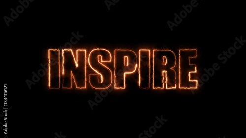 Burning INSPIRE text on black background