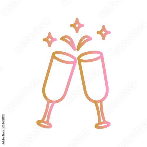 Champagne toast Vector Icon