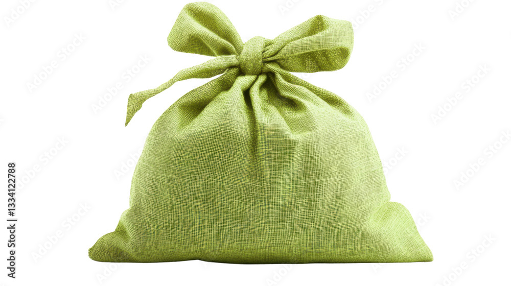 green bag with a green bow isolated on a white background green bag with a green bow isolated on a white background
