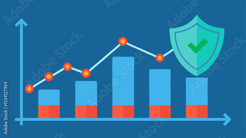 Graph of Data Breaches and Improvements An upward trend graph showcasing a decrease in data breaches over time signifying successful data protection efforts.