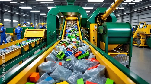 Wallpaper Mural Automated Recycling Plant with Conveyor Belt Sorting Plastic Waste and Workers Managing Waste Processing Operations

 Torontodigital.ca