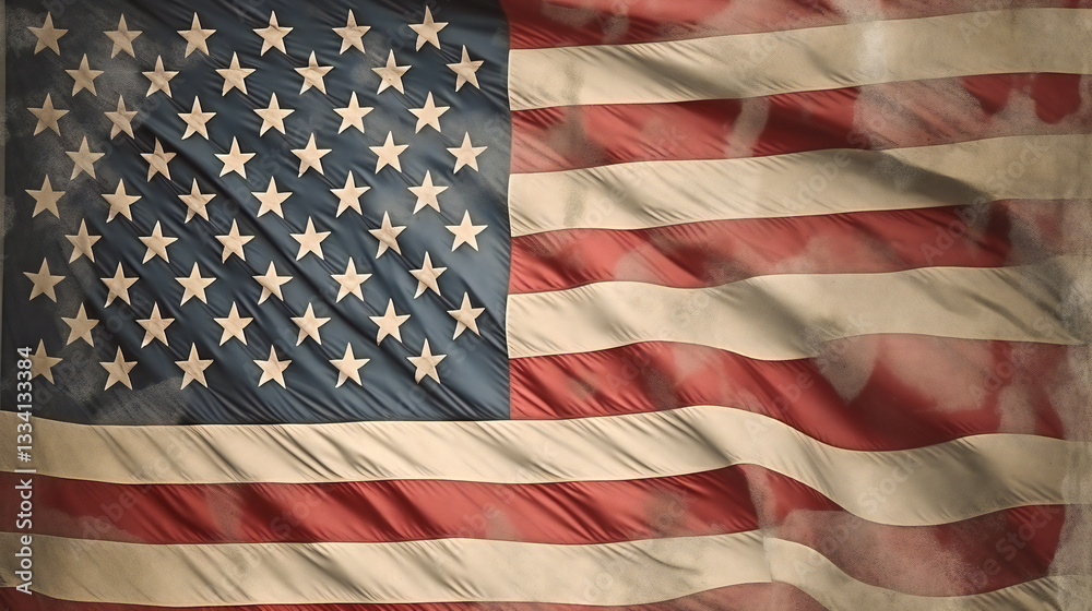 Fototapeta premium Vintage American Flag 4th of July