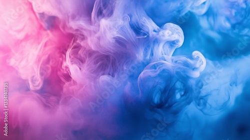 Fluid Ink Swirls Background in Blue and Pink