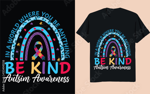 Be Kind – Autism Awareness Rainbow, Neurodiversity Support Design