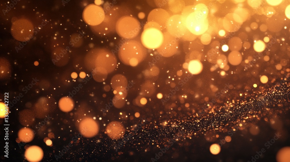 Beautiful abstract background of golden glowing particles with bokeh effect Beautiful abstract background of golden glowing particles with bokeh effect
