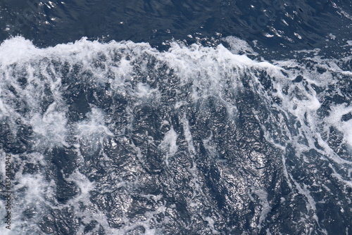 Fototapeta Naklejka Na Ścianę i Meble -  Sea foams between the waves in Fethiye, Mugla, Turkey