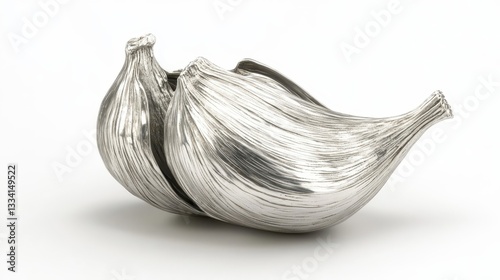 Wallpaper Mural Two stylized silver sculptures resembling garlic bulbs are positioned together Torontodigital.ca