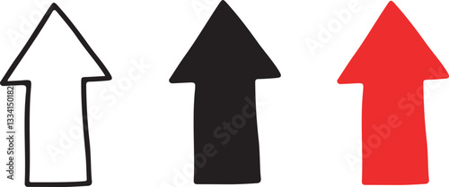 Up Arrow vector set. Red and black arrows isolated on white background