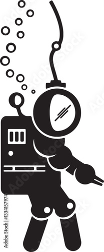 Illustration of diving gear and equipment for underwater exploration