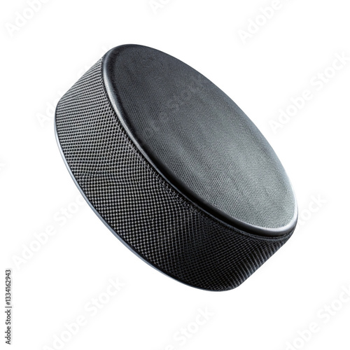 Hockey puck on transparency background, showcasing its round shape and texture