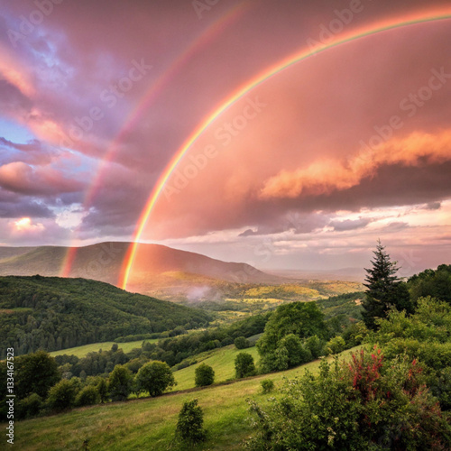 rainbow over the mountains