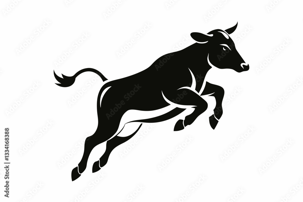 a cow is jumping line art silhouette vector illustration a cow is jumping line art silhouette vector illustration