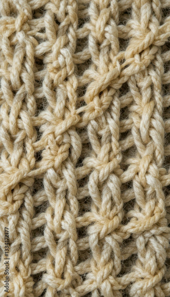 Textured Cream Knit Pattern Close-Up for Cozy Home Decor Textured Cream Knit Pattern Close-Up for Cozy Home Decor