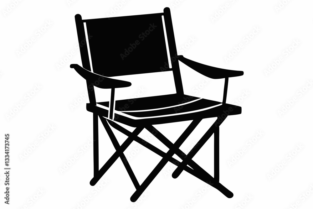 camping chair line art silhouette vector illustration camping chair line art silhouette vector illustration