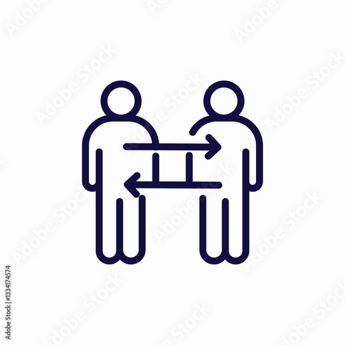 interpersonal exchange icon sign vector