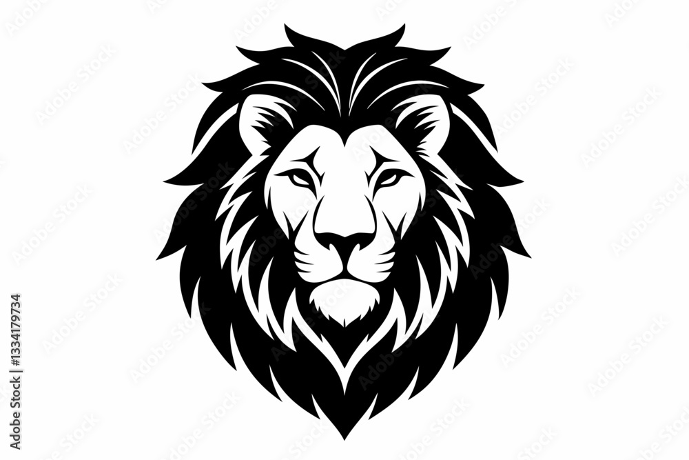 lion head icon line art silhouette vector illustration lion head icon line art silhouette vector illustration