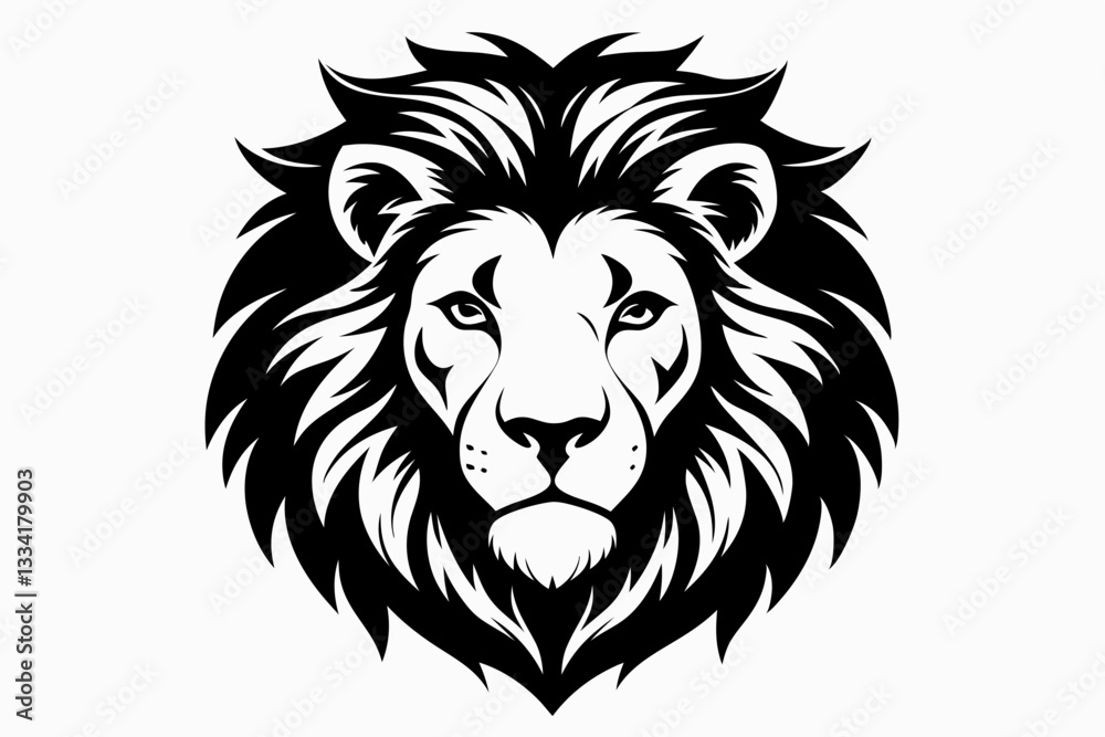lion head icon line art silhouette vector illustration lion head icon line art silhouette vector illustration