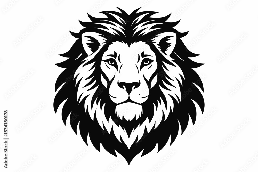 lion head icon line art silhouette vector illustration lion head icon line art silhouette vector illustration