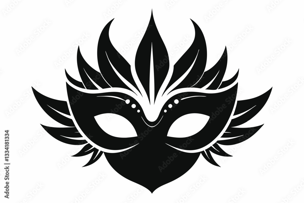 masquerade mask line art silhouette vector illustration masquerade mask line art silhouette vector illustration