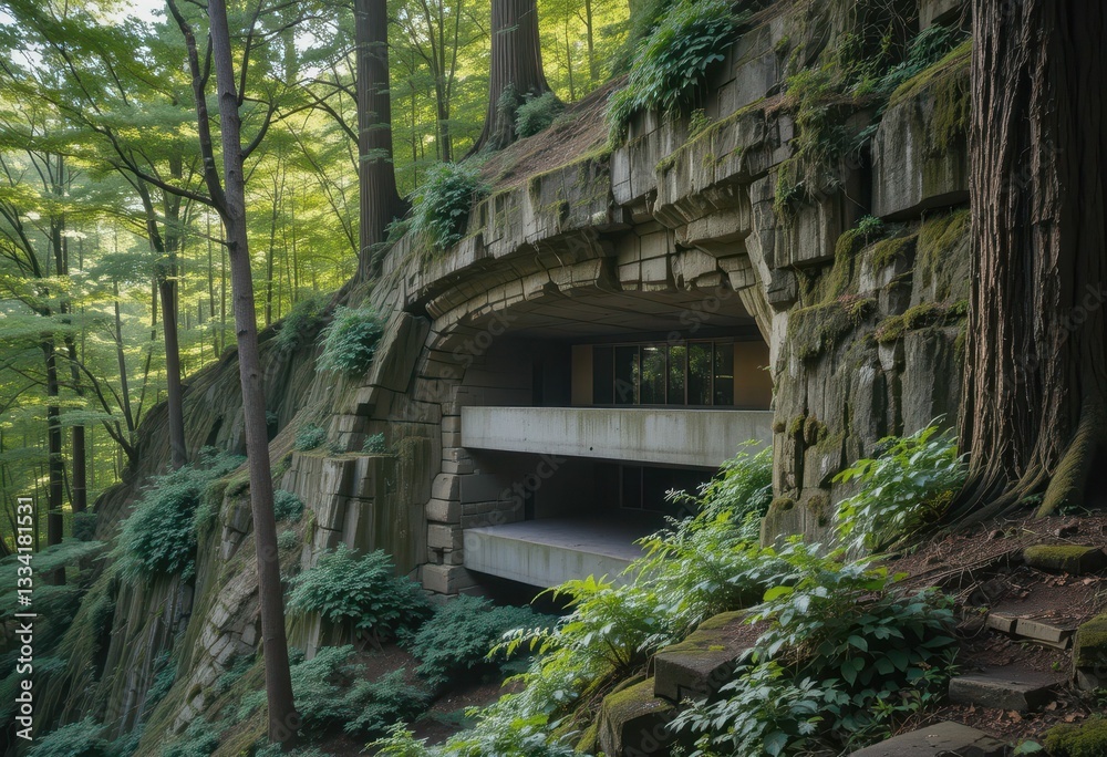 Modern Architecture Nestled in Serene Forest Landscape Modern Architecture Nestled in Serene Forest Landscape