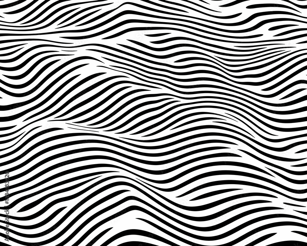 Abstract black and white wavy lines, creating a 3D illusion Abstract black and white wavy lines, creating a 3D illusion