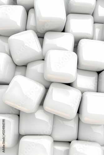 Wallpaper Mural Abstract pile of glossy white cubes Torontodigital.ca