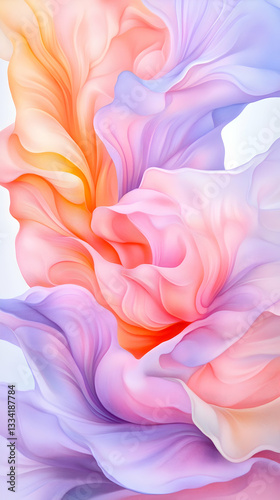 Abstract swirling pastel colors, soft flowing shapes