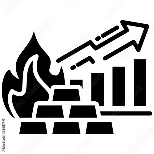 Inflation icon in Glyph Style. Simple Vector Design. Simple Vector Glyph Icon