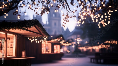 Magical Christmas Market  Festive Lights  Wooden Stalls  Winter Wonderland