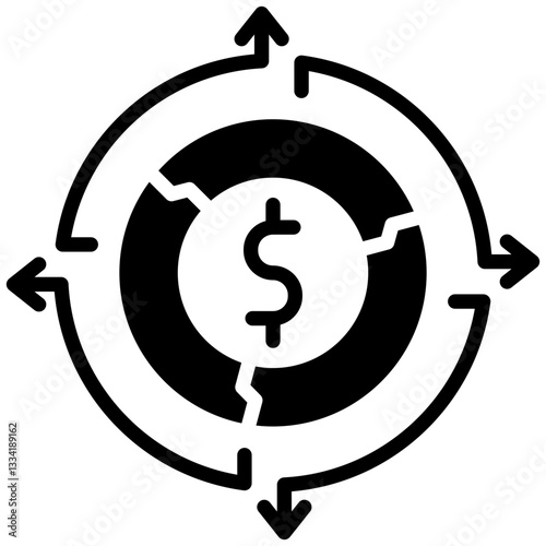 Dividend icon in Glyph Style. Simple Vector Design. Simple Vector Glyph Icon