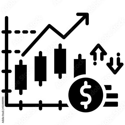 Trading icon in Glyph Style. Simple Vector Design. Simple Vector Glyph Icon